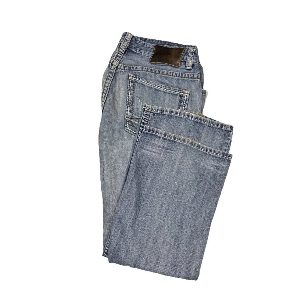 Rock & Roll‎ Cowboy Distressed Jeans Men 38x32 Medium Wash Ripped Cannon Loose